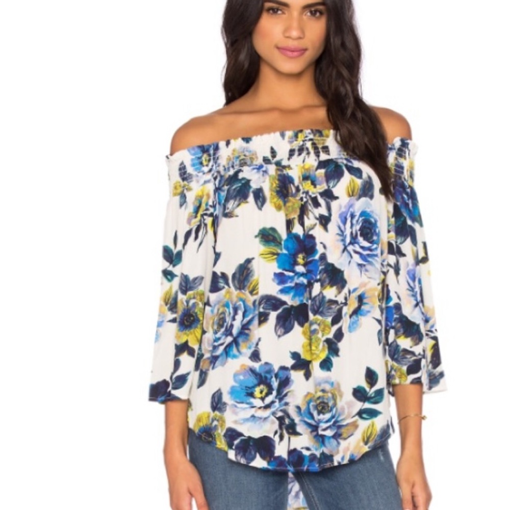 Fifteen Twenty Floral Off The Shoulder Top Size Small